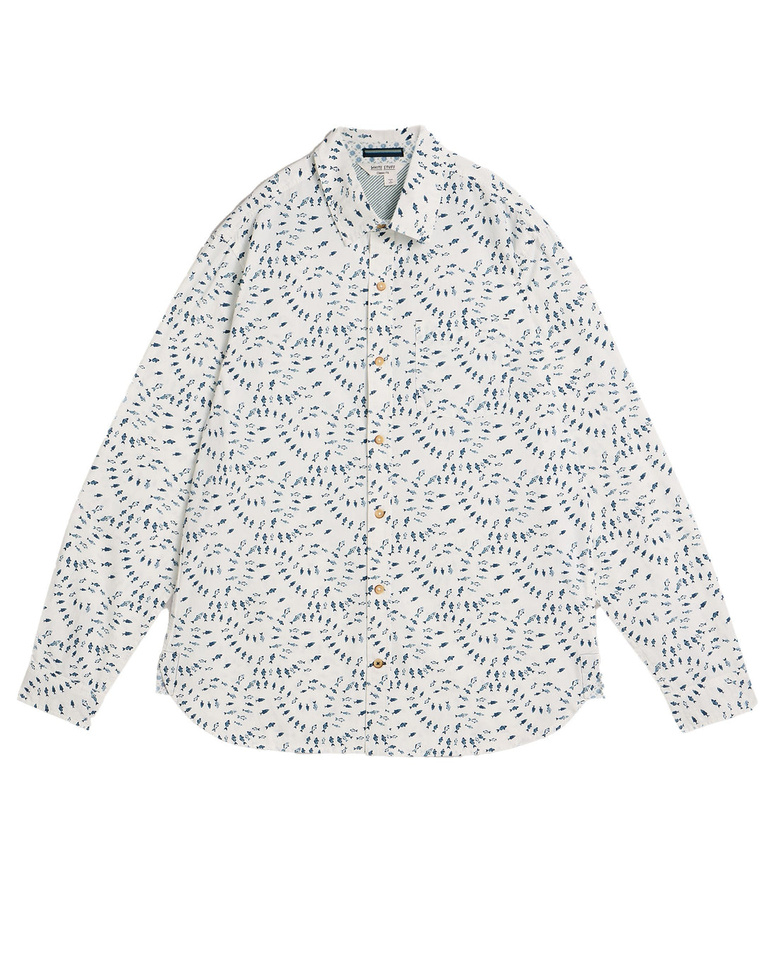 Finsbury Swim Fish Print Shirt - White Print