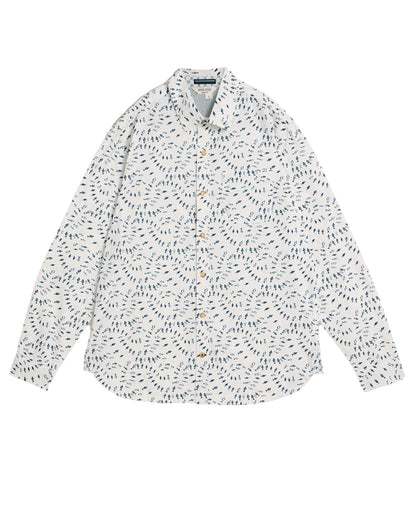 Finsbury Swim Fish Print Shirt - White Print