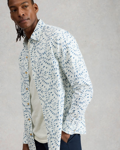 Finsbury Swim Fish Print Shirt - White Print