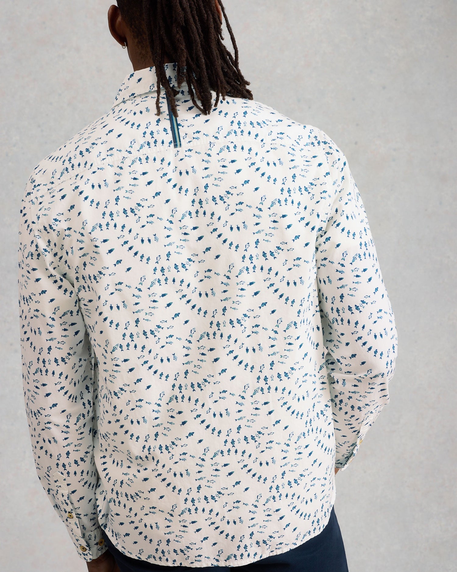 Finsbury Swim Fish Print Shirt - White Print