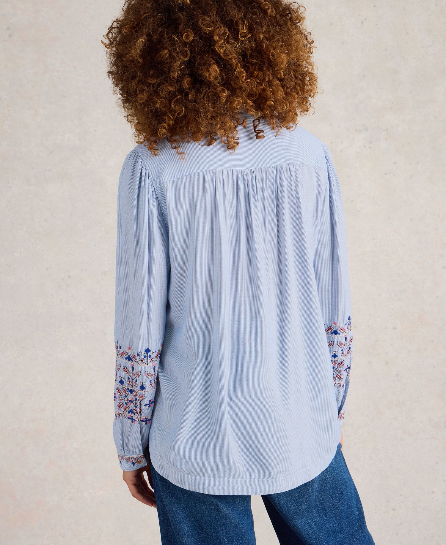 Geri Embroidered Shirt - Blue Multi