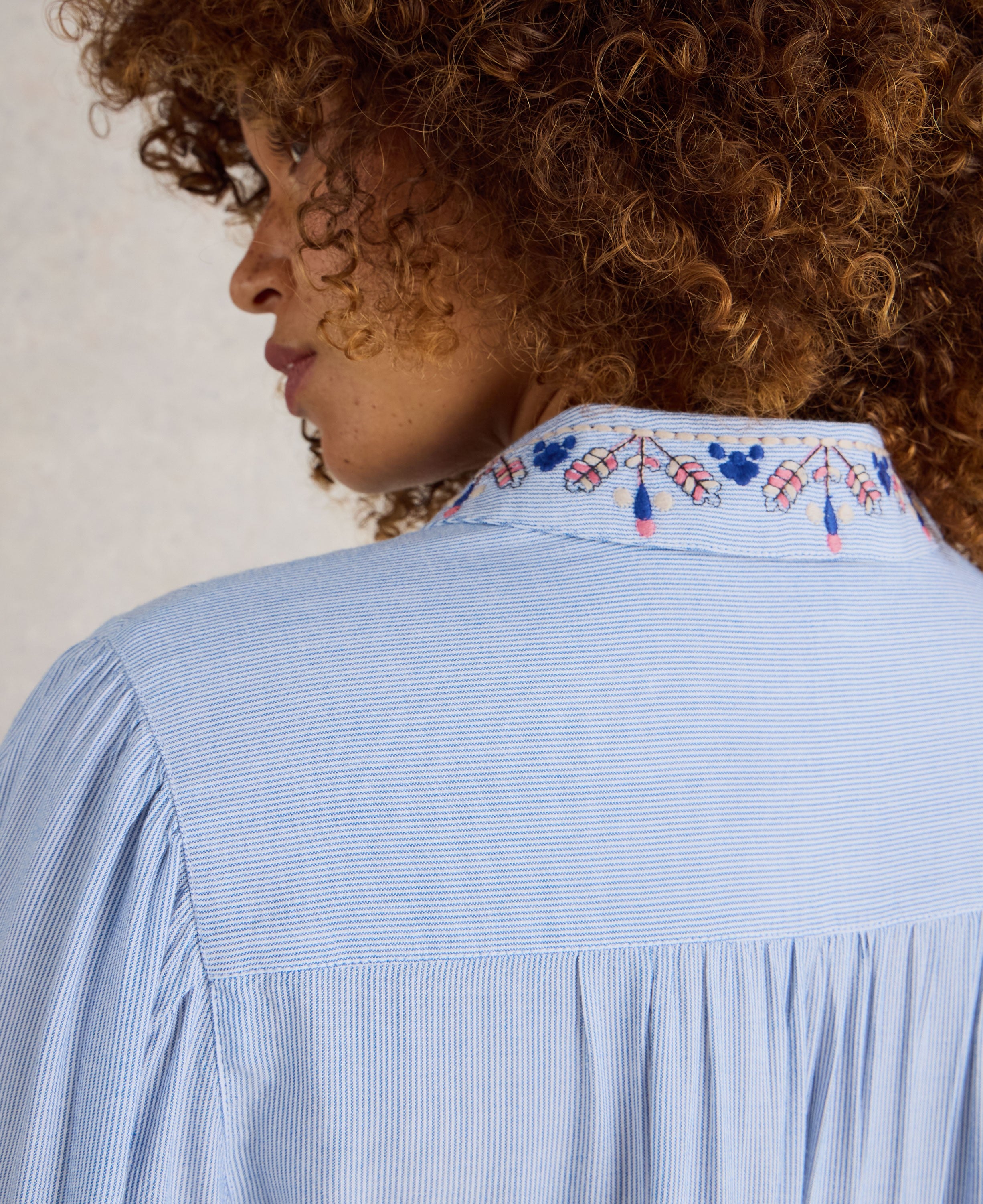 Geri Embroidered Shirt - Blue Multi