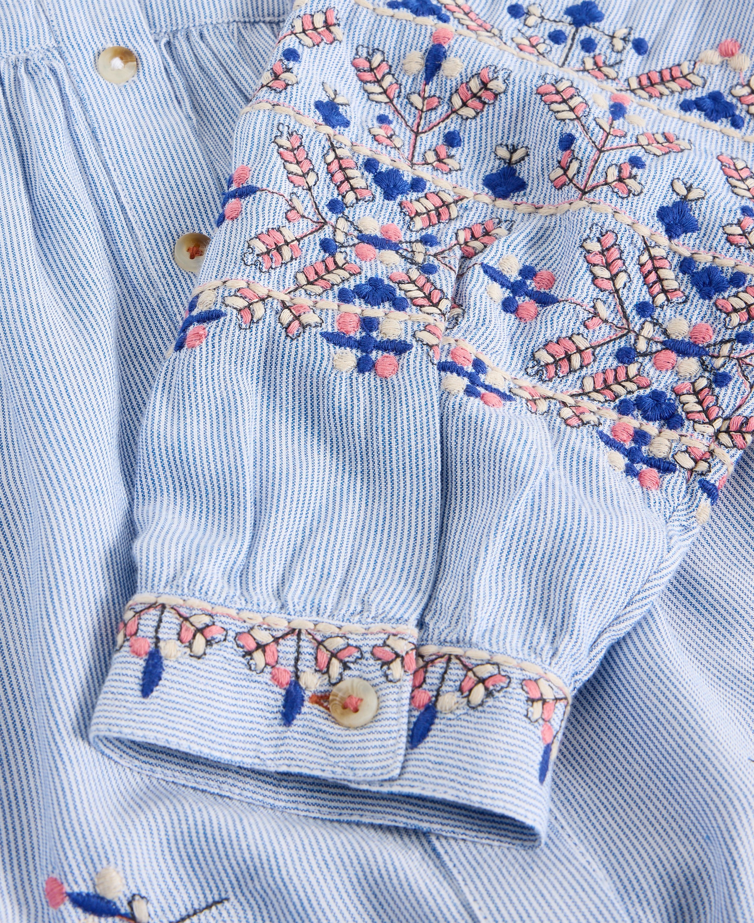 Geri Embroidered Shirt - Blue Multi