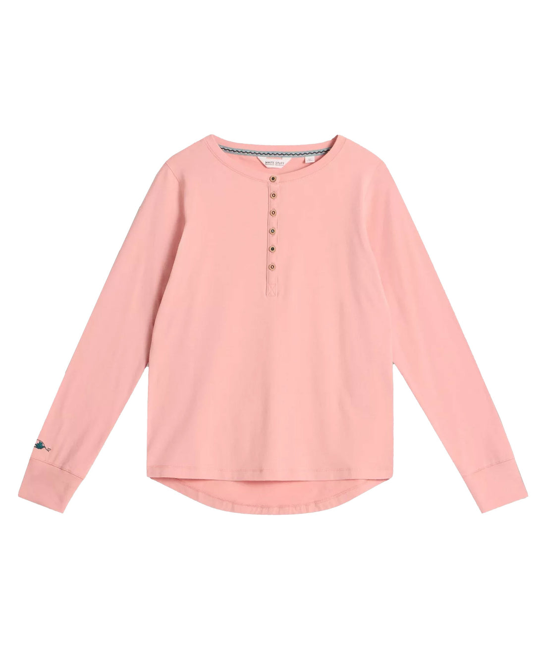 Hailey Henley Jersey Top - Light Pink