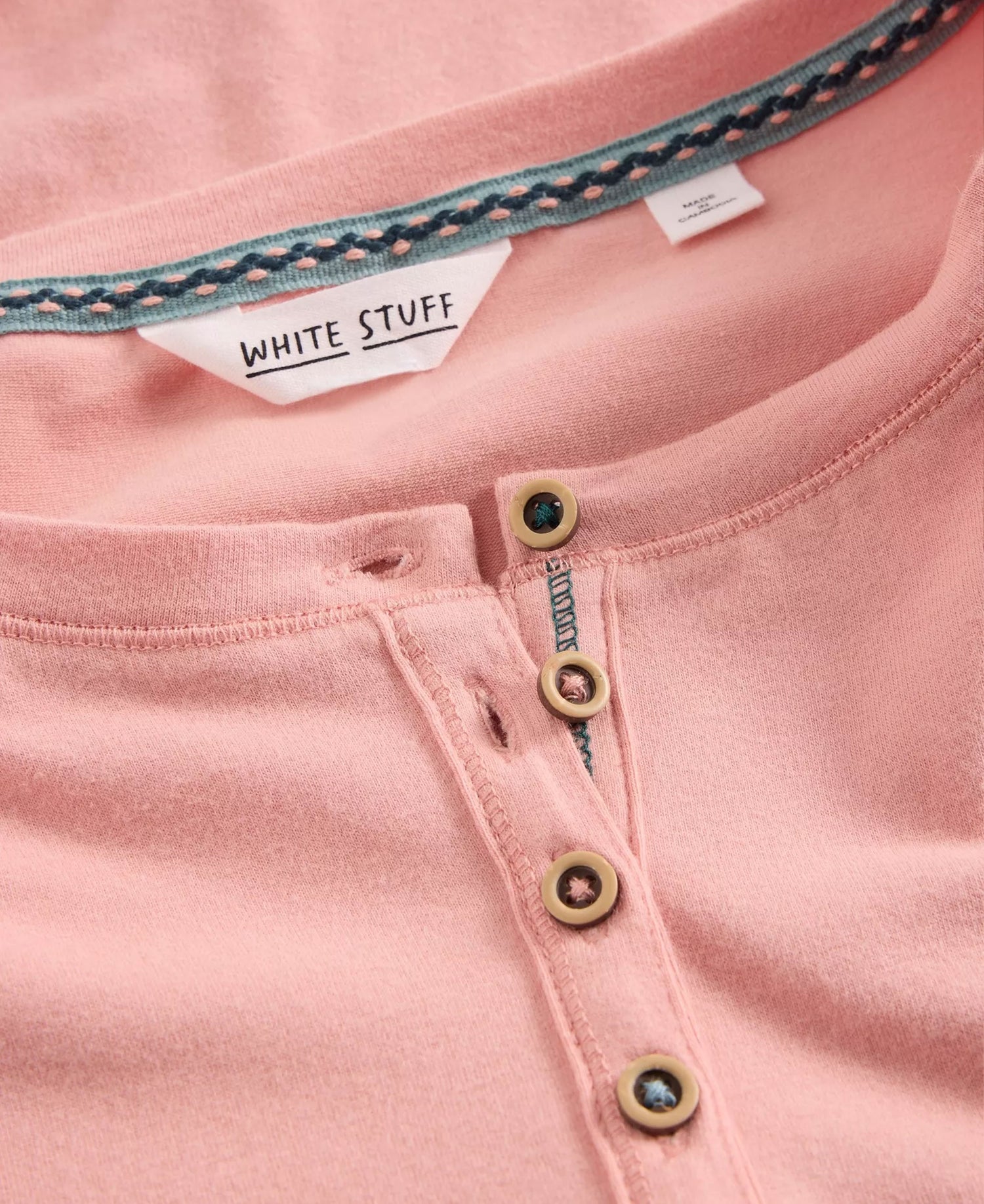 Hailey Henley Jersey Top - Light Pink