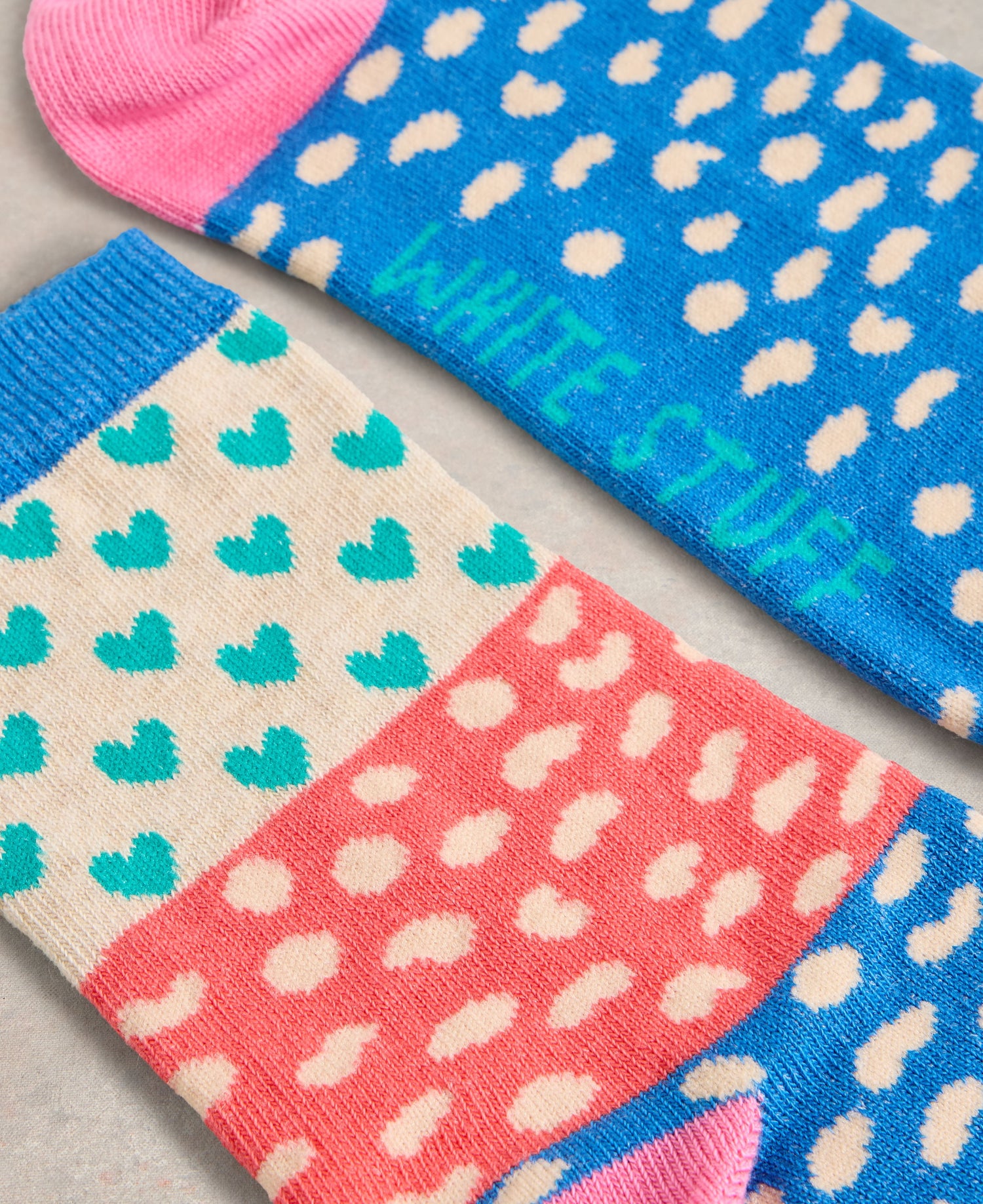 Heart Spot Ankle Sock - Blue Multi