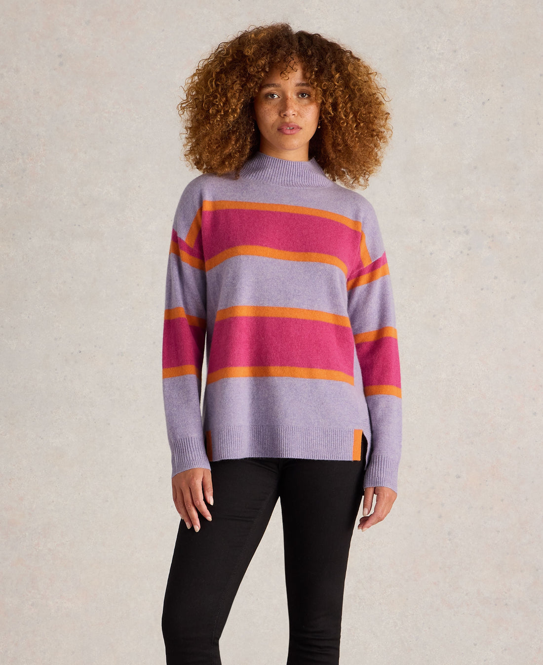 Holly Striped Cashmere Jumper - Purple Multi