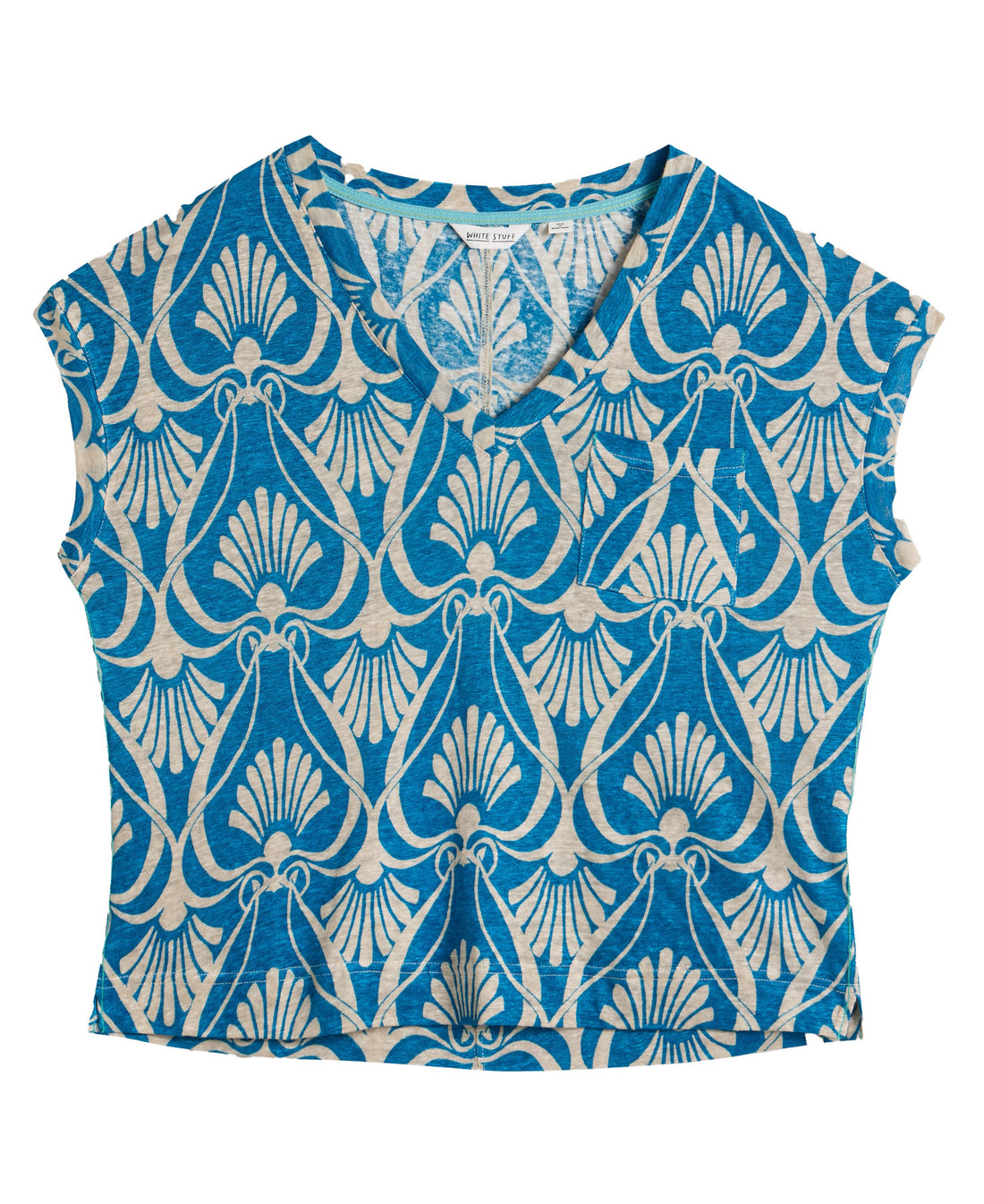 Iris Linen Tee - Blue Print