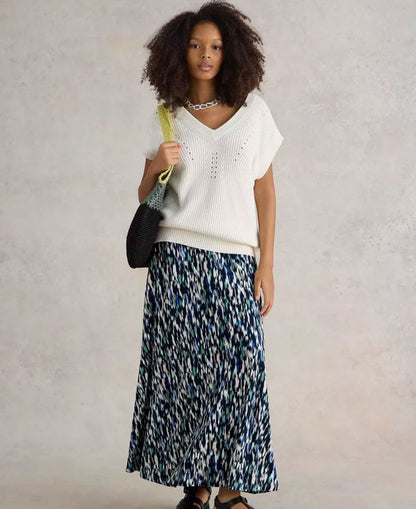 Jada Eco Vero Maxi Skirt - Navy Print