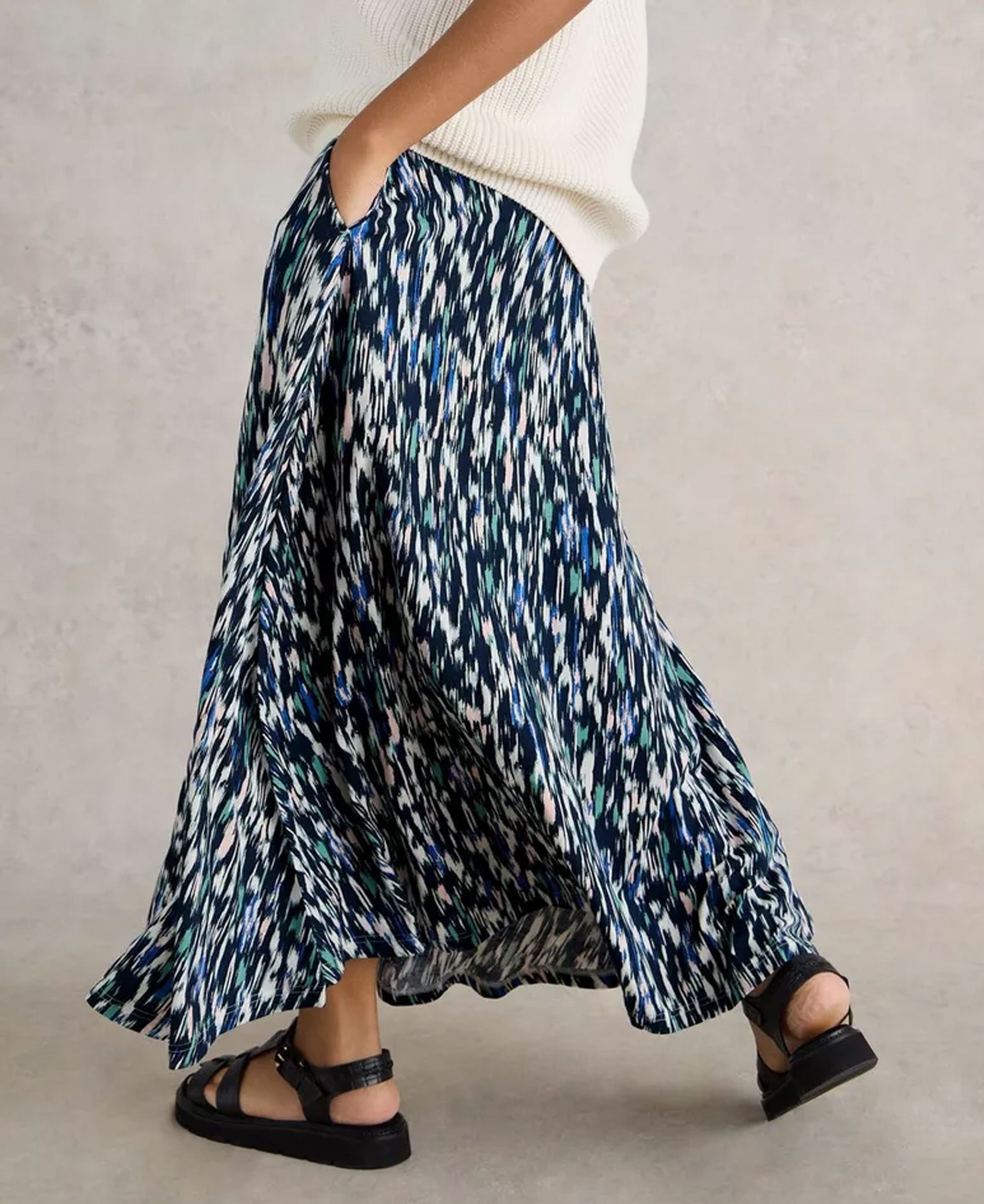 Jada Eco Vero Maxi Skirt - Navy Print