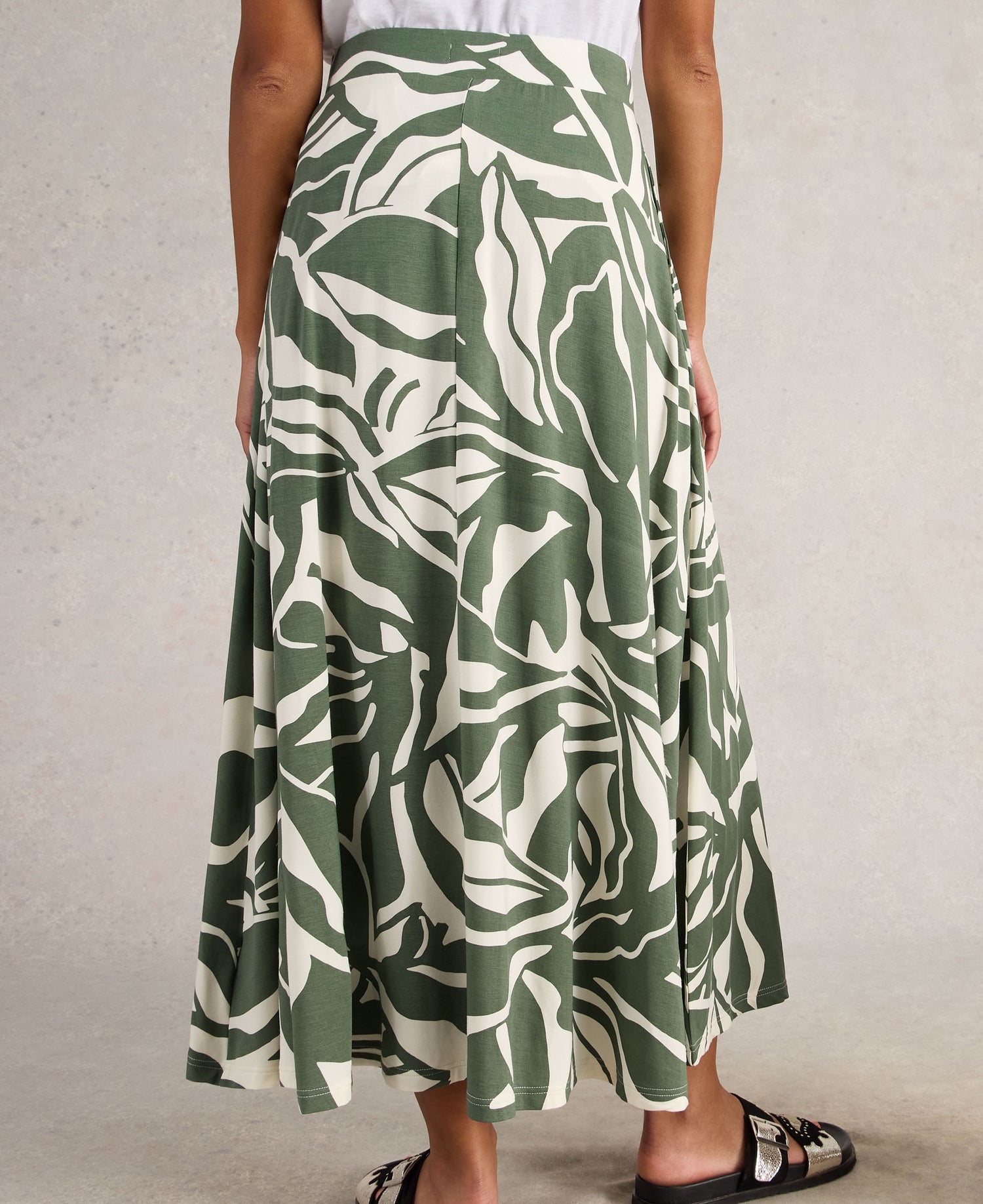 Jada Jersey Maxi Skirt - Green Print