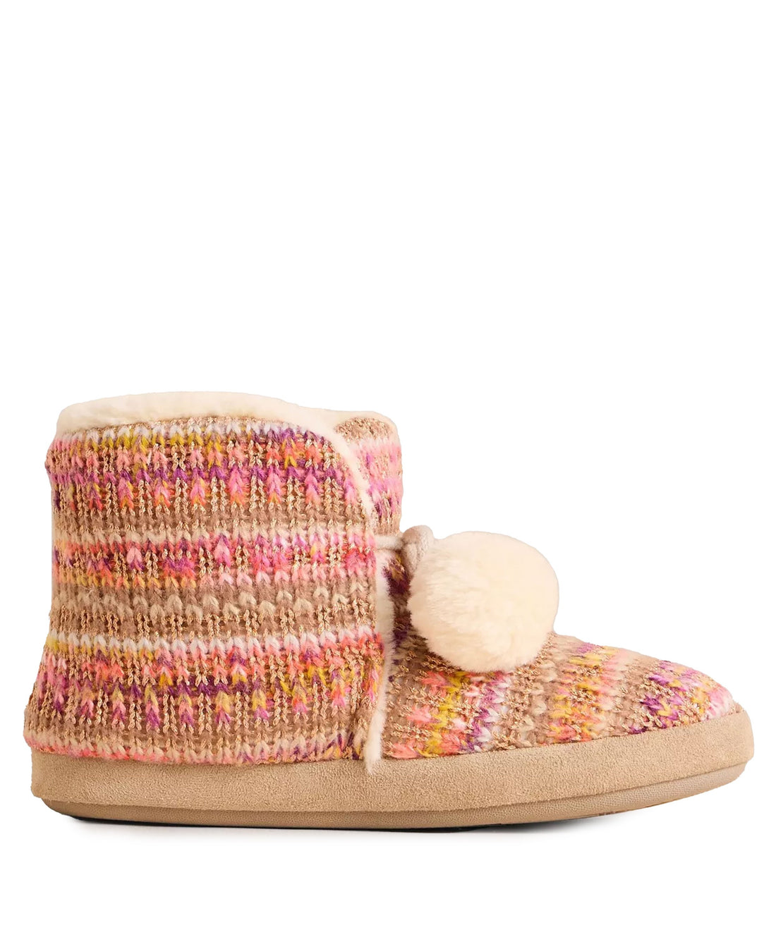 Knitted Bootie Slipper - Natural Multi