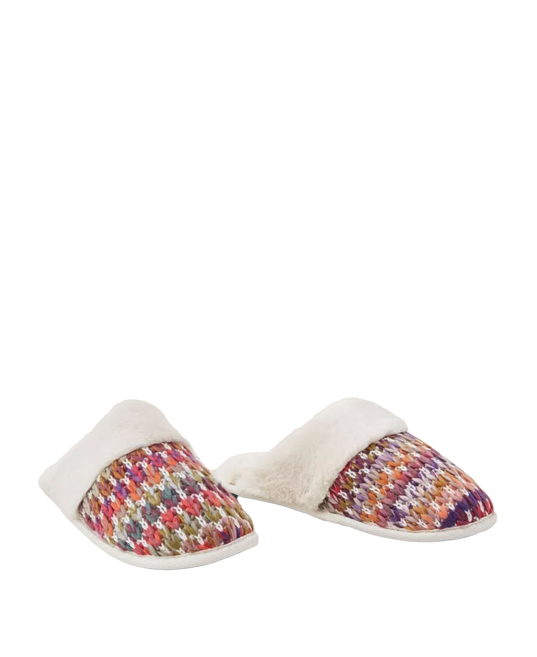 Knitted Mule Slipper - Natural Multi