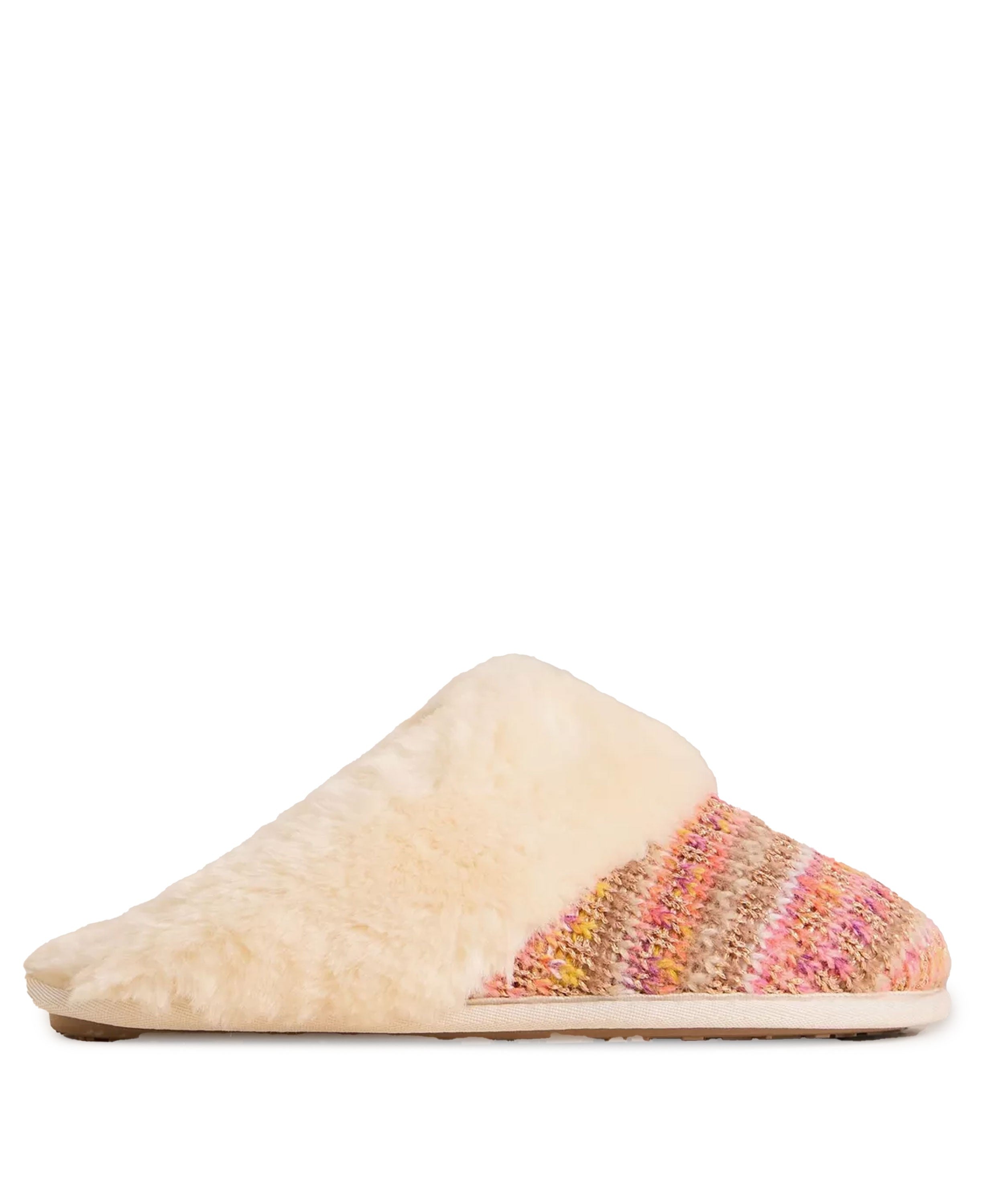 Knitted Mule Slipper - Natural Multi