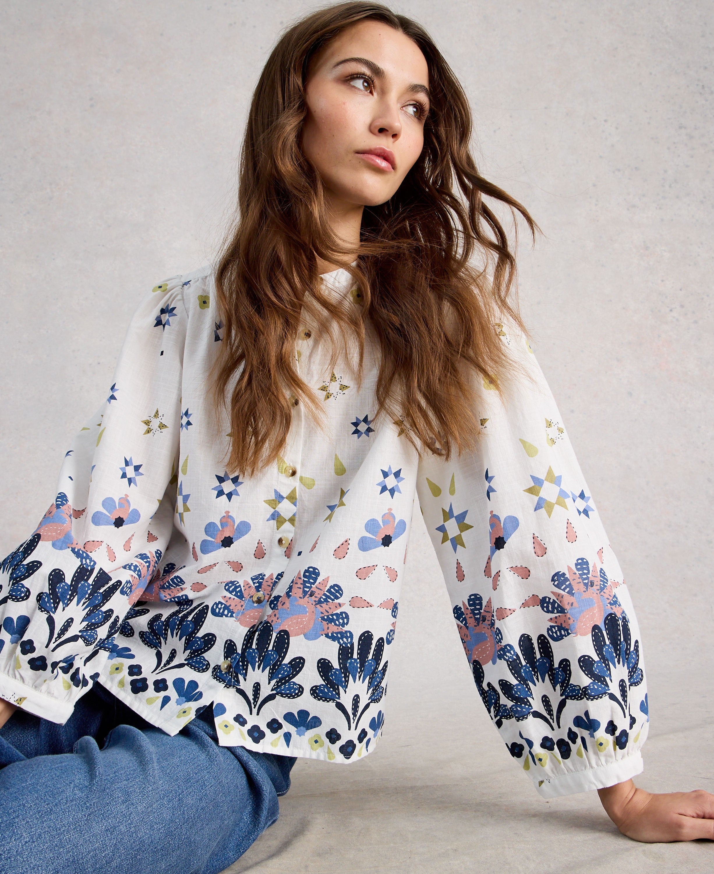 Lana Top - Ivory Multi