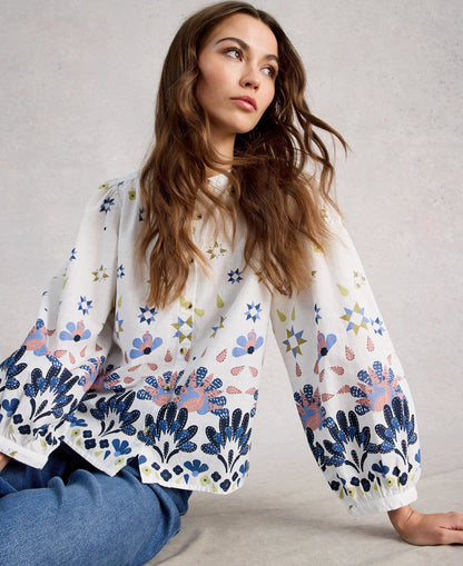 Lana Top - Ivory Multi