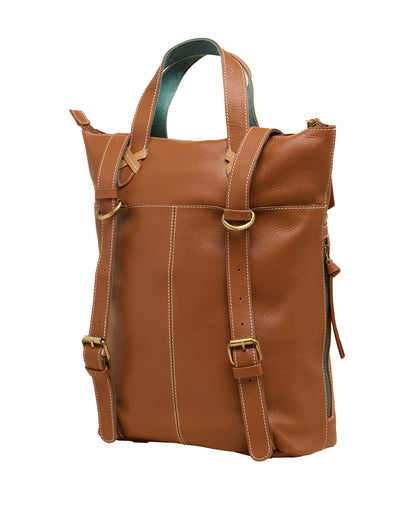 Leather Convertible Backpack - Mid Tan