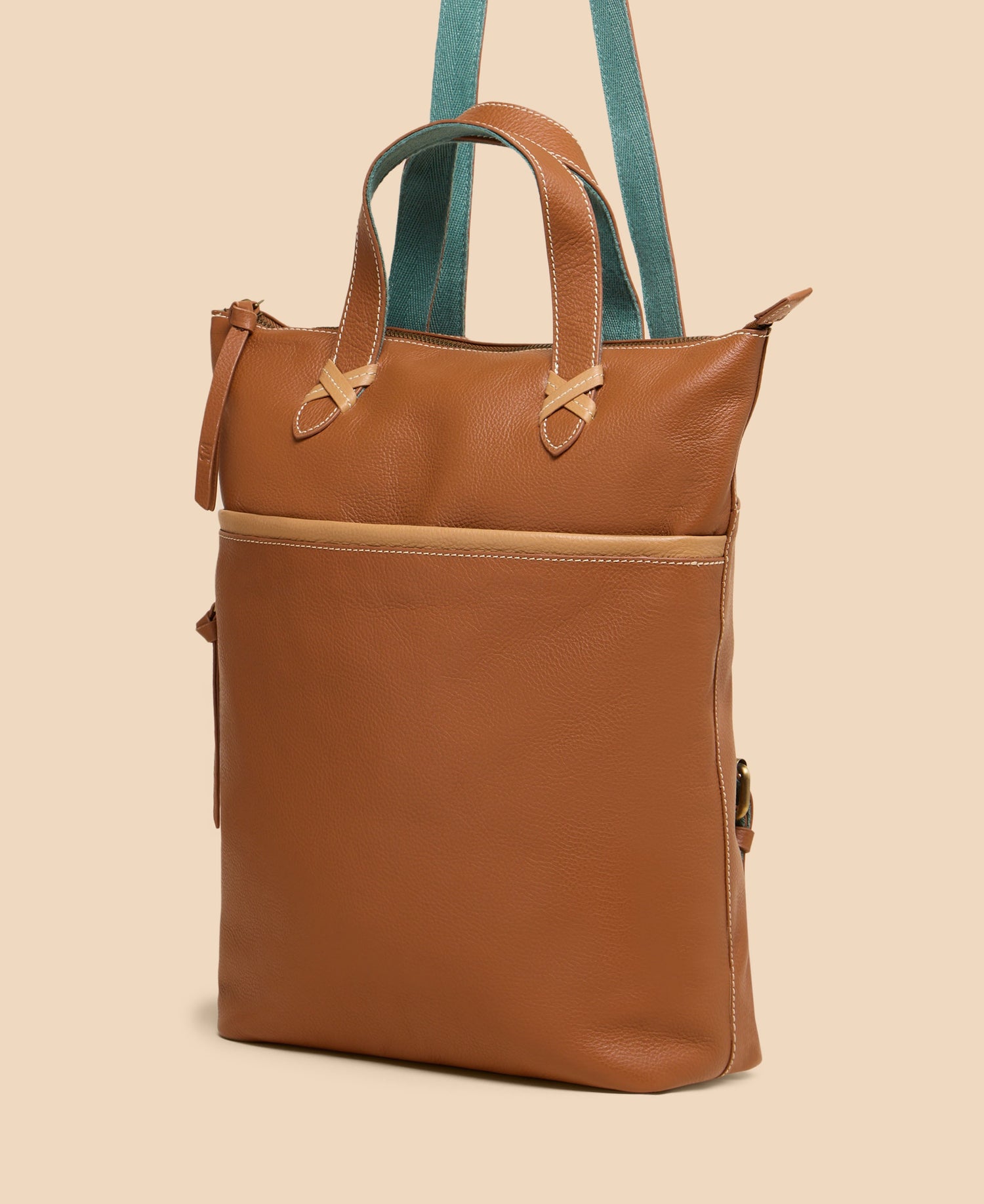 Leather Convertible Backpack - Mid Tan