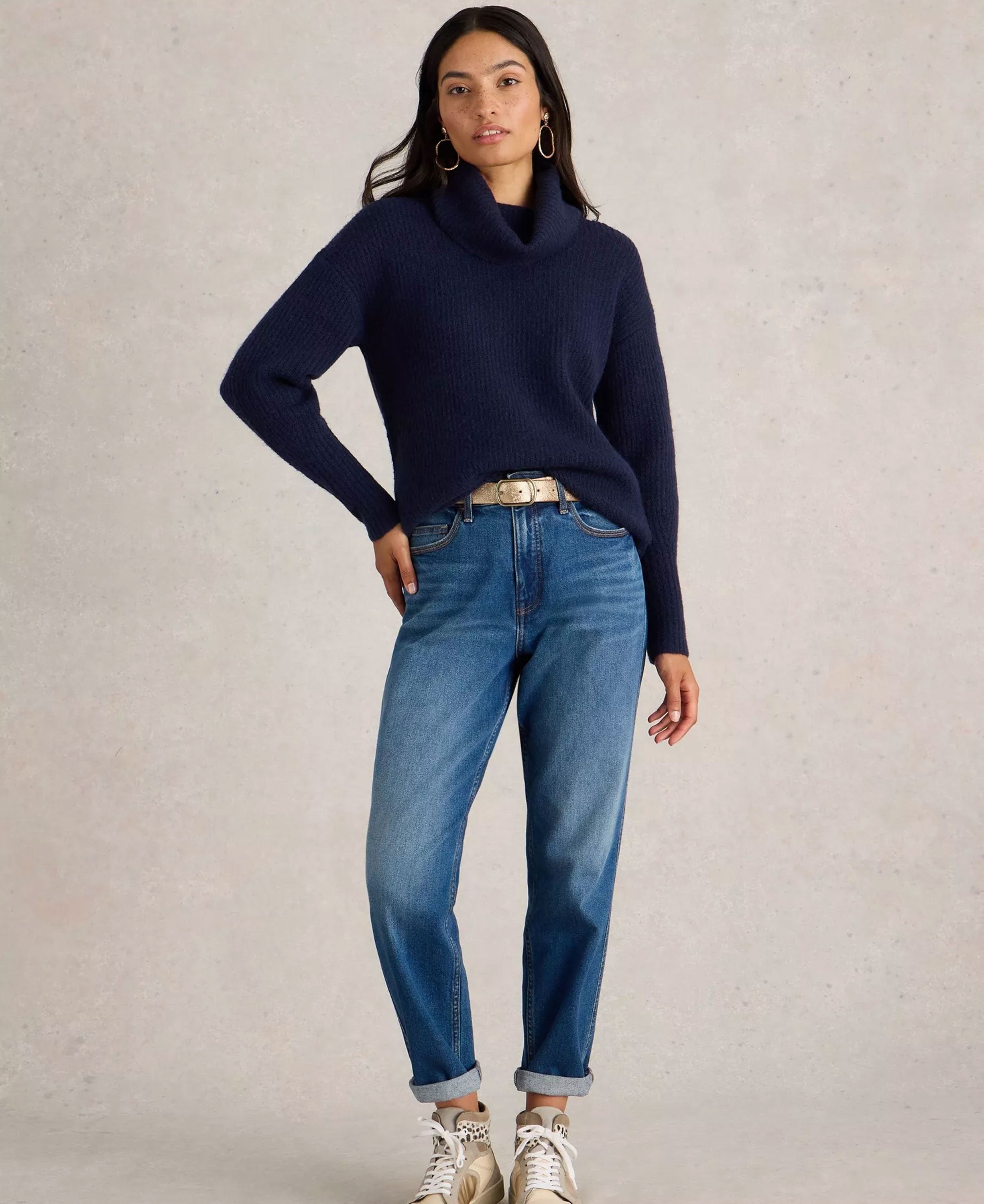 Lovely Ribbed Jumper - French Navy