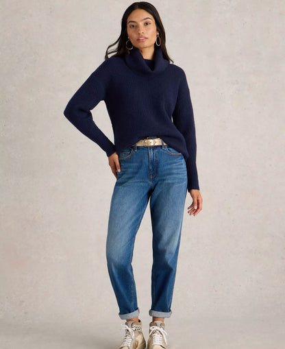 Lovely Ribbed Jumper - French Navy