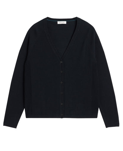 Luna V Neck Cardi - Pure Black