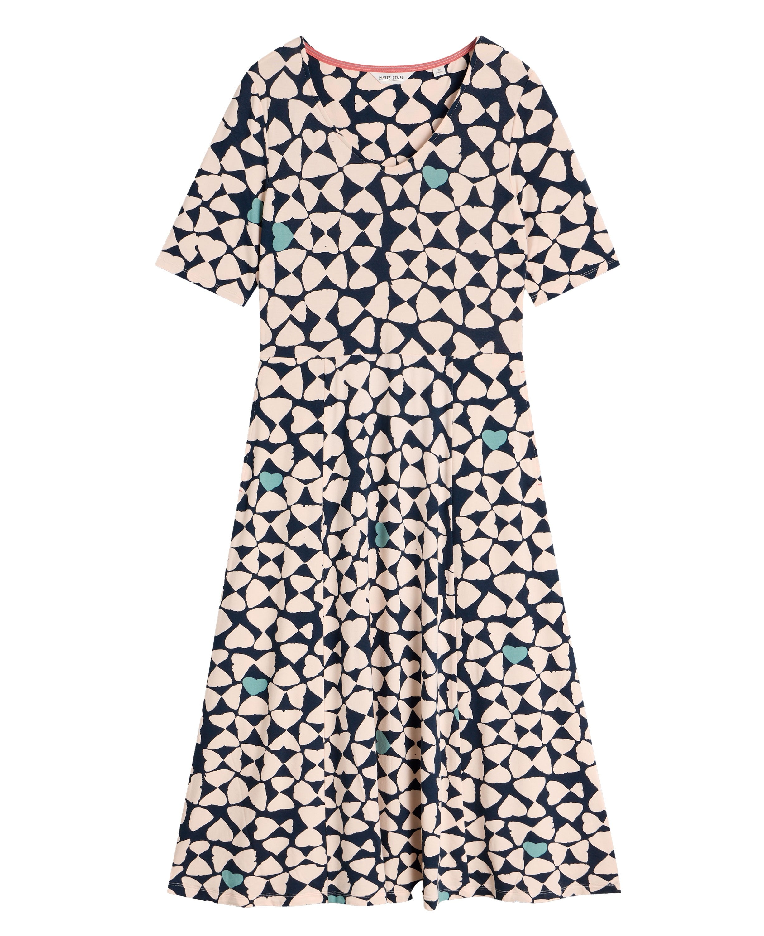 Madeline Jersey Dress - Navy Print