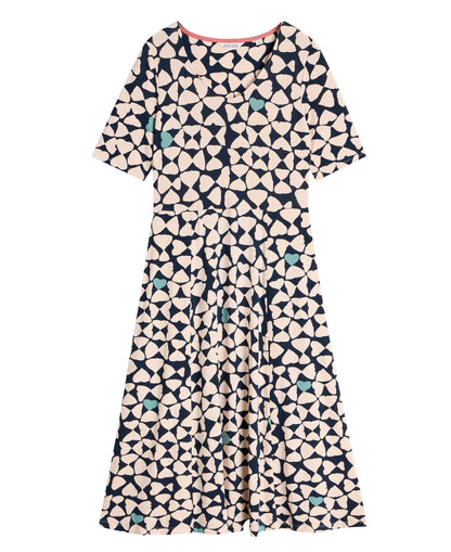 Madeline Jersey Dress - Navy Print