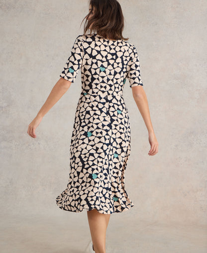 Madeline Jersey Dress - Navy Print