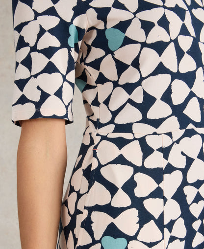 Madeline Jersey Dress - Navy Print