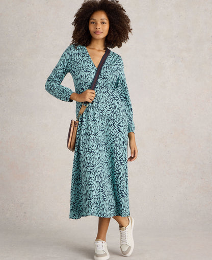 Megan Jersey Midi Dress - Navy Print