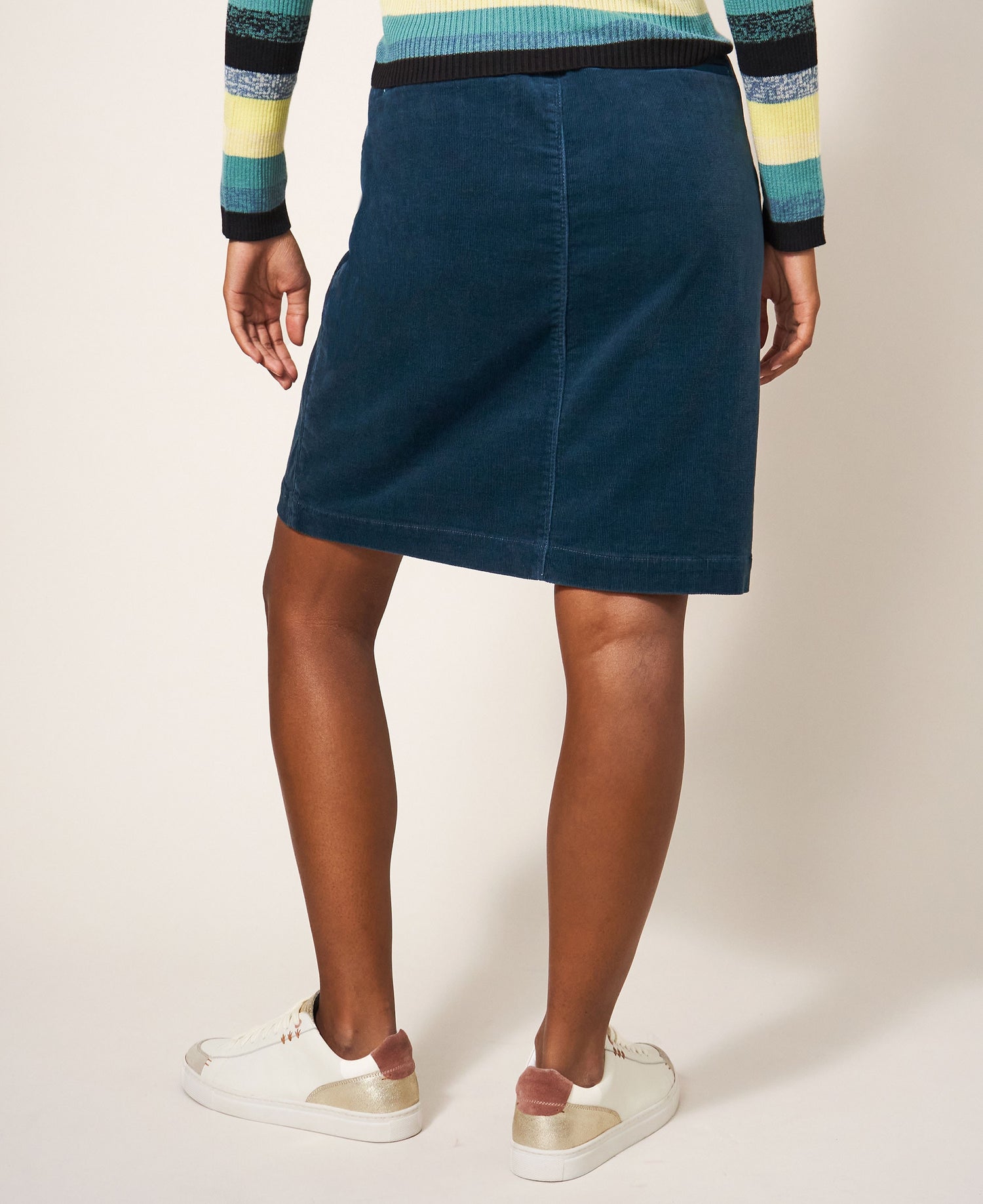 Melody Organic Cord Skirt - Mid Teal