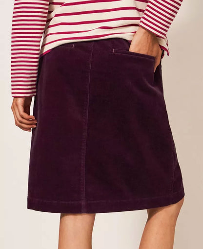 Melody Organic Cord Skirt - Dark Plum