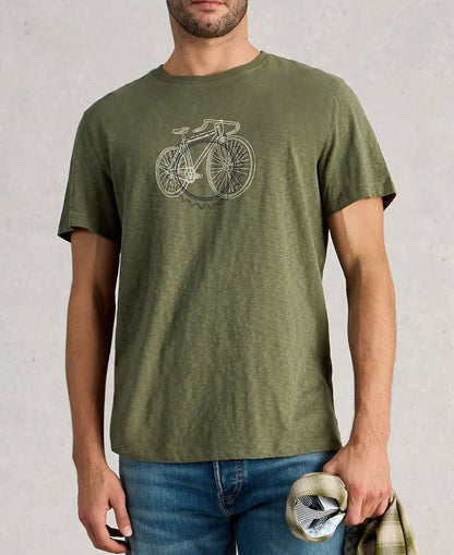 Abersoch Cogs Graphic Tee - Green Print
