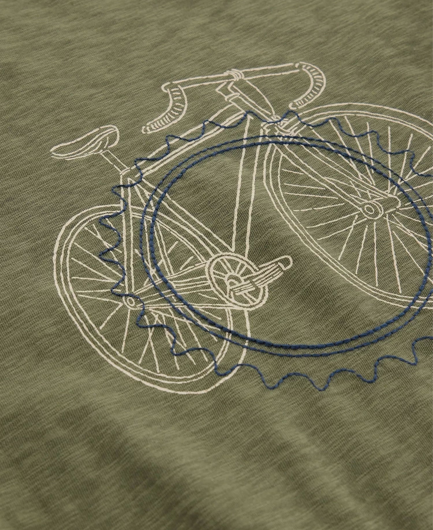 Abersoch Cogs Graphic Tee - Green Print