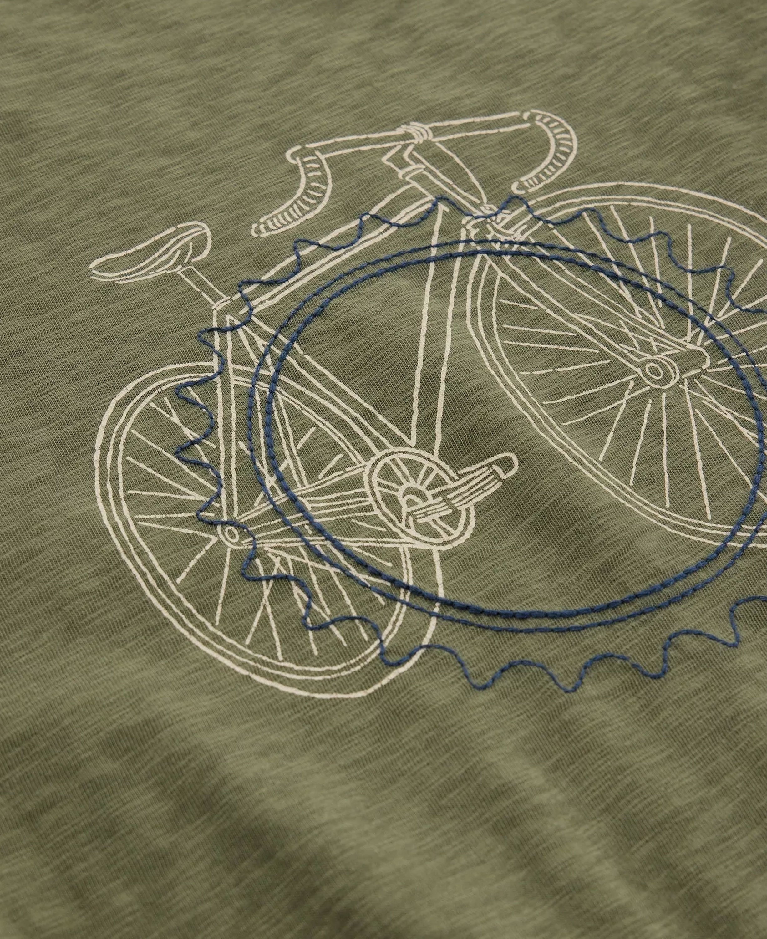 Abersoch Cogs Graphic Tee - Green Print