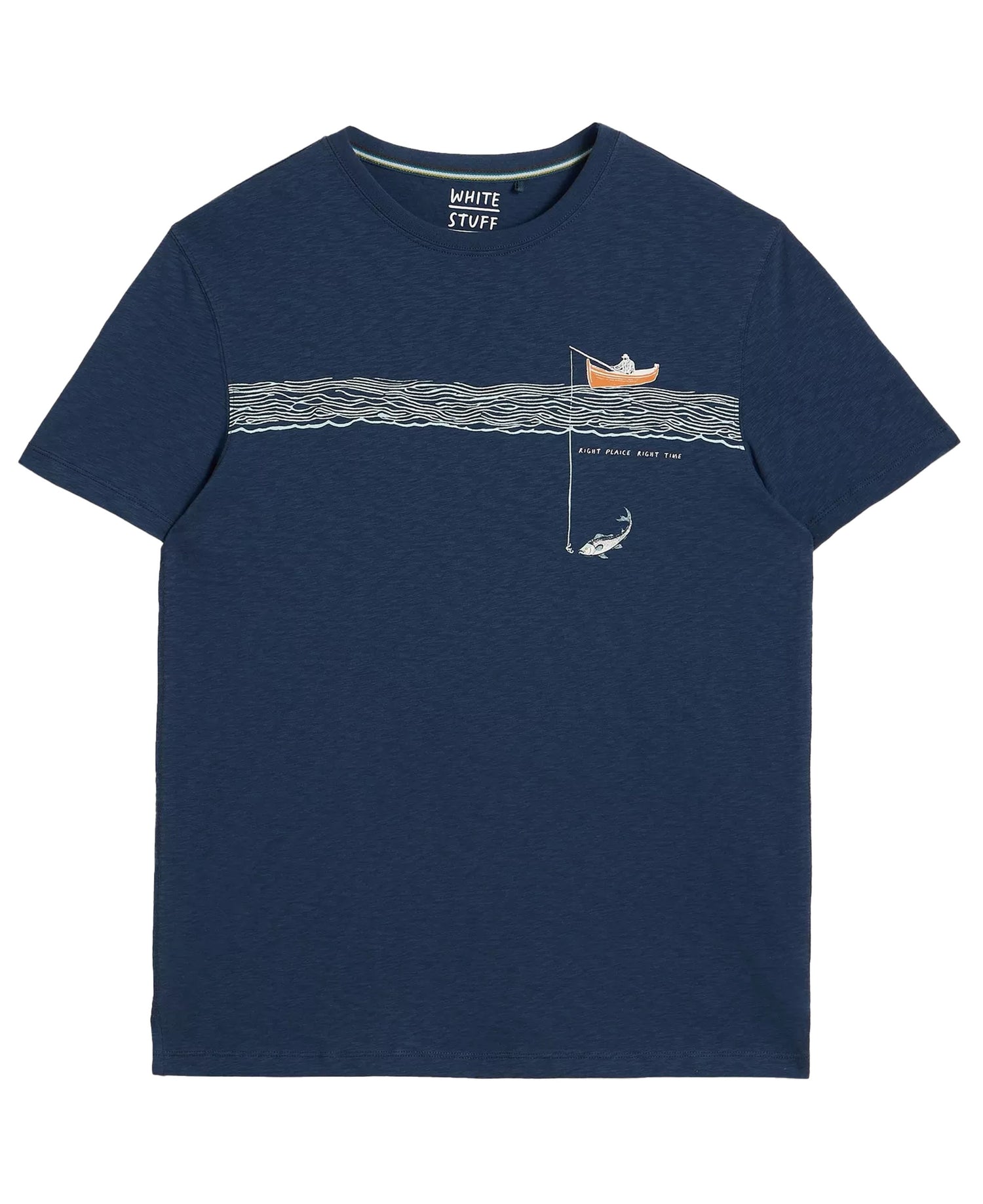 Abersoch Graphic Tee In The Ocean - Navy Print