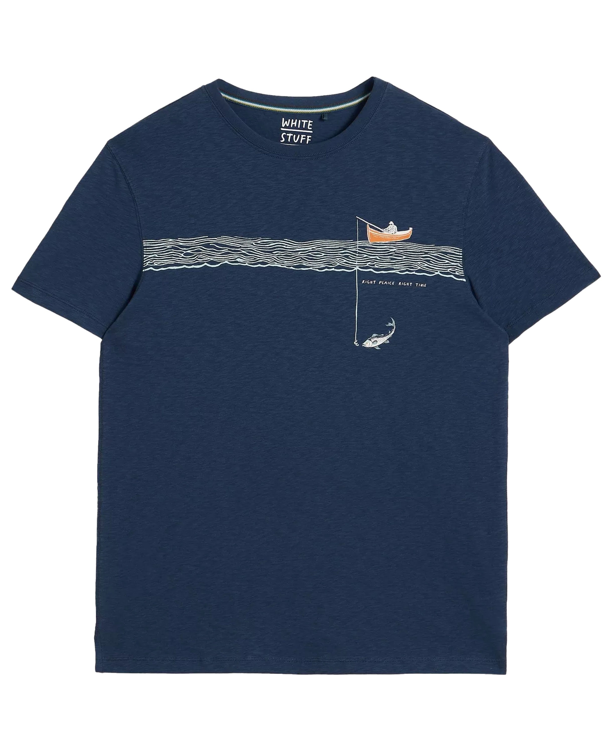 Abersoch Graphic Tee In The Ocean - Navy Print