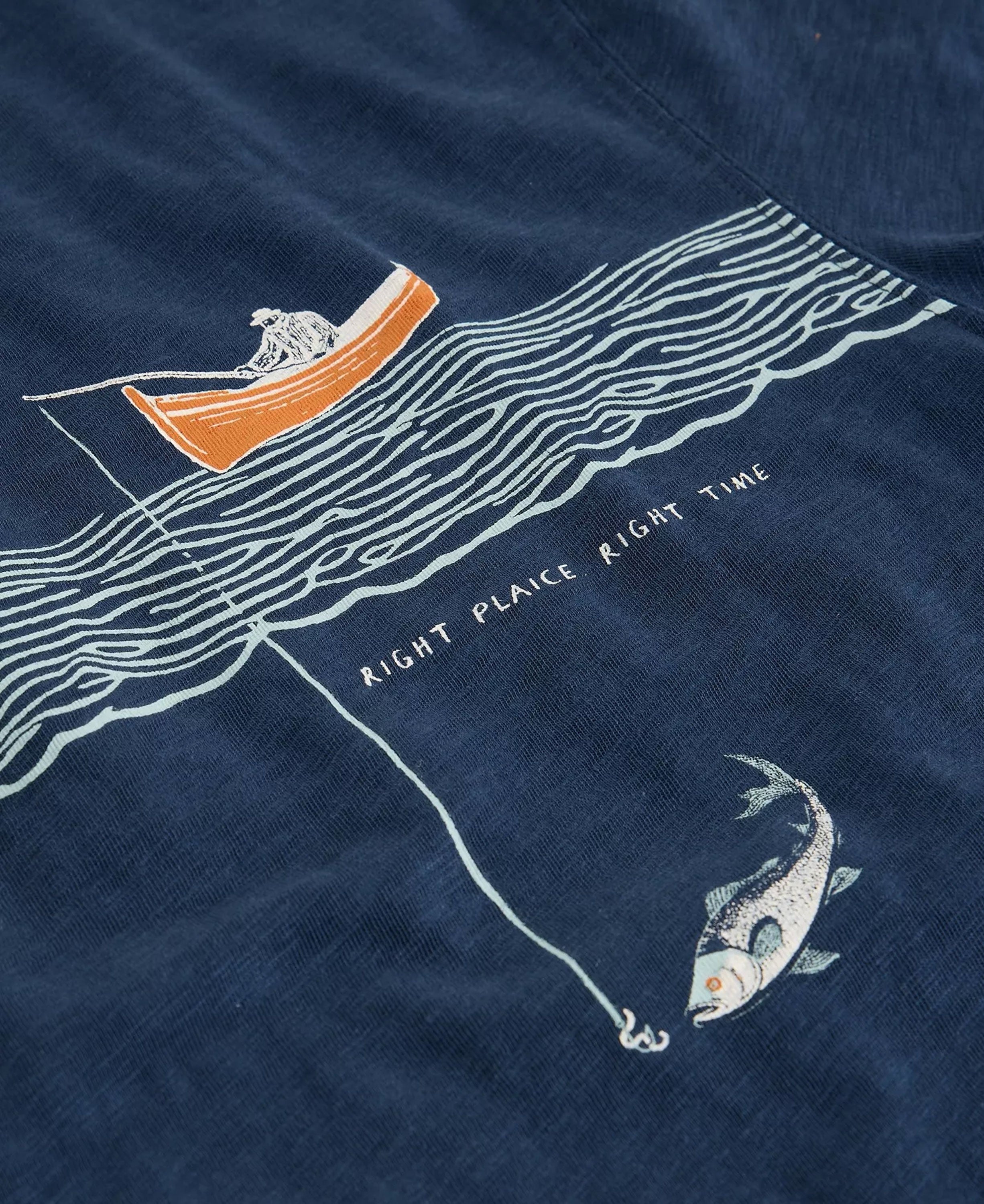 Abersoch Graphic Tee In The Ocean - Navy Print