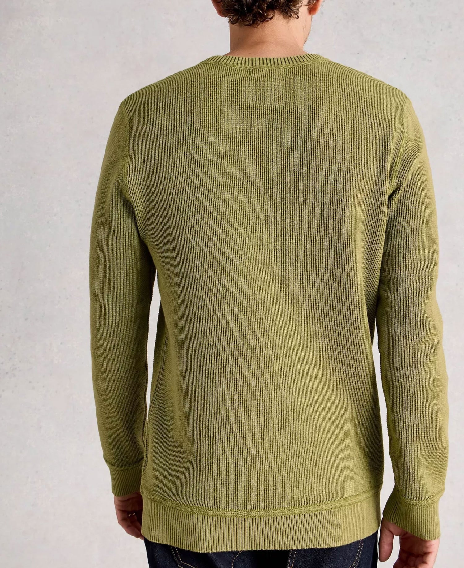 Attadale Crew Neck Jumper - Khaki Green