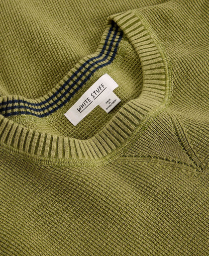 Attadale Crew Neck Jumper - Khaki Green