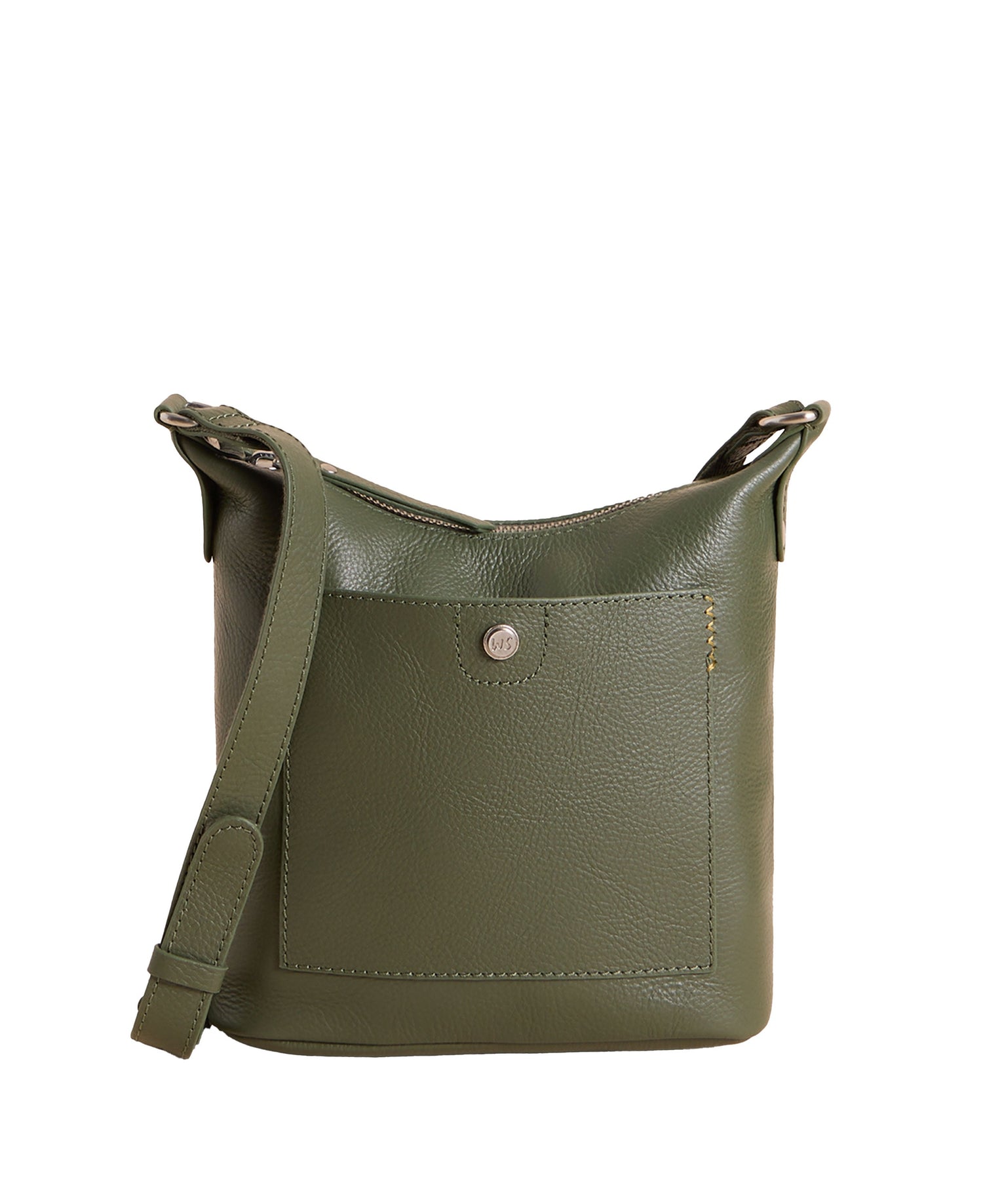 Mini Fern Leather Crossbody Bag - Khaki Green