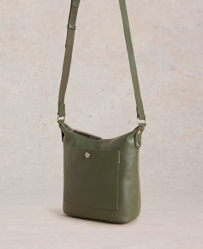 Mini Fern Leather Crossbody Bag - Khaki Green