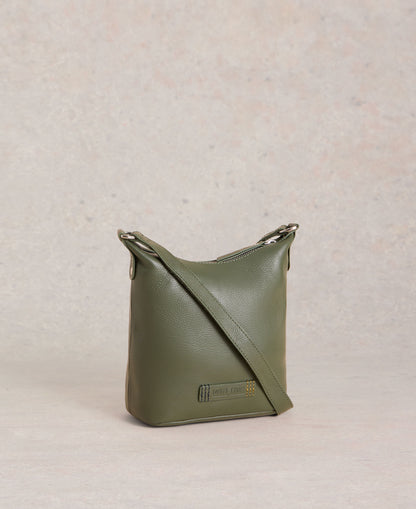 Mini Fern Leather Crossbody Bag - Khaki Green