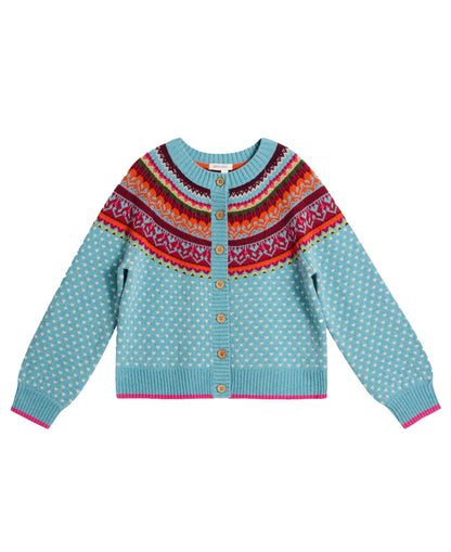 Mini Heart Cardi - Blue Multi