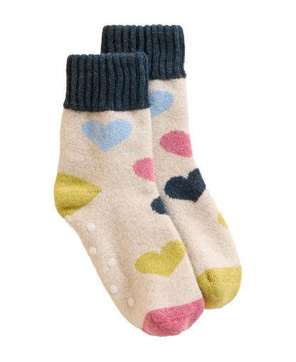 Multi Heart Loopback Sock - White Multi