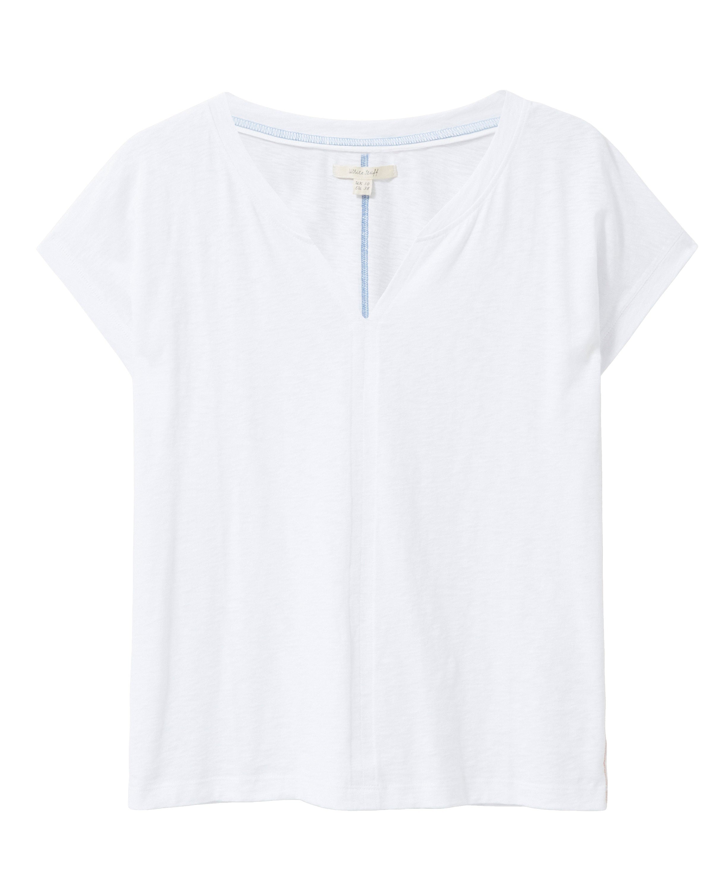 Nelly Notch Neck Tee - Natural White