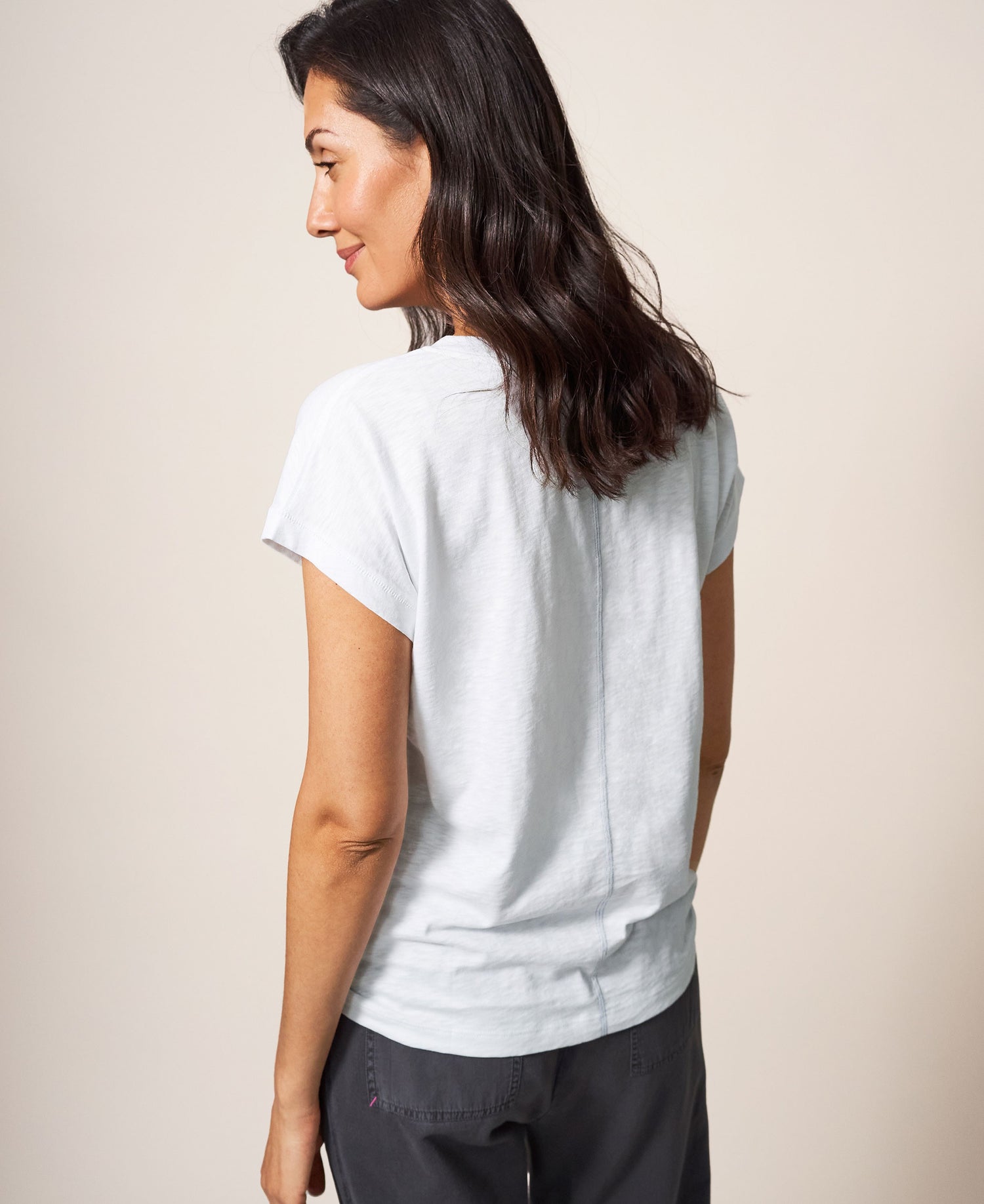 Nelly Notch Neck Tee - Natural White