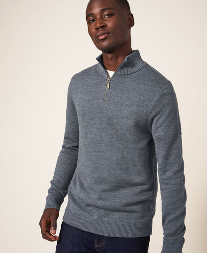 Newport Merino Jumper - Charcoal Grey