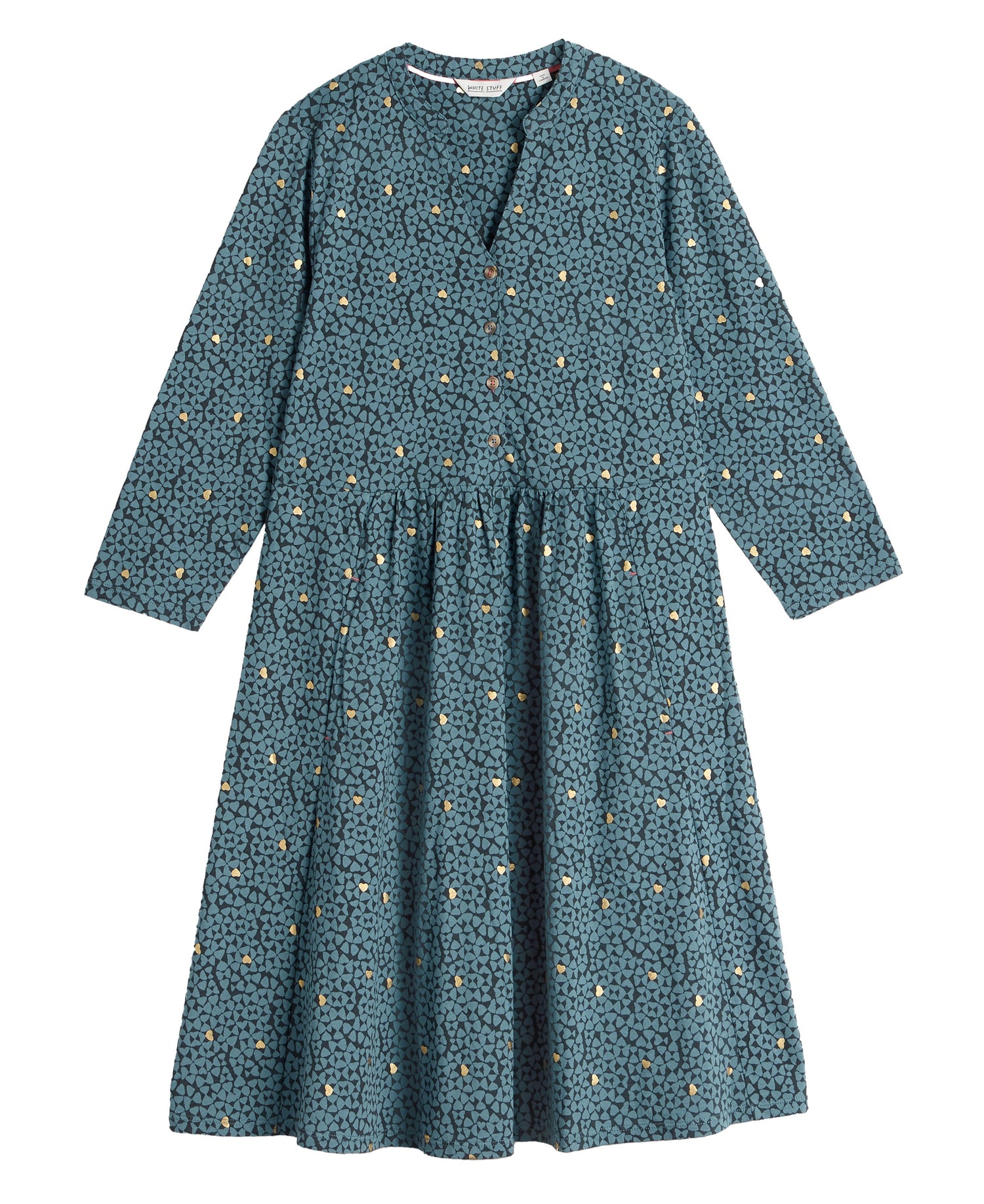 Nia Jersey Dress - Teal Print