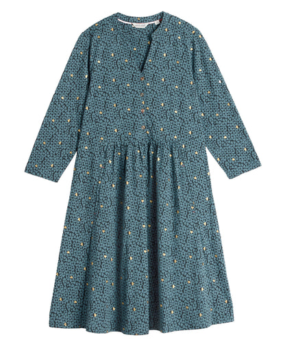 Nia Jersey Dress - Teal Print